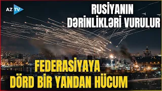 TƏCİLİ! Rusiyaya MİSLİ GÖRÜNMƏMİŞ GECƏ HÜCUMU: Ölkənin dərinlikləri vurulur - 500-dən çox PUA ilə...