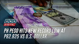 PH peso hits new record low at P62.625 vs U.S. dollar | ANC