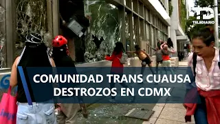 Trans collectives protest on Av. Insurgentes and SEGOB; demand guarantee of their rights