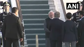 #WATCH | Prime Minister Narendra Modi reaches Tashkent, Uzbekistan.