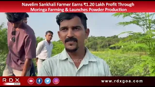 Navelim Sankhali Farmer Earns ₹1.20 Lakh Profit Through Moringa Farming & Launches Powder Production