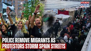 CEUTA Emotional Scenes: Police Move Migrants As Protestors Storm Madrid Amid Spain's Housing Crisis