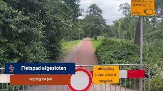 Subsiding dike could keep bike path between Walcheren and Rozenburg closed for months