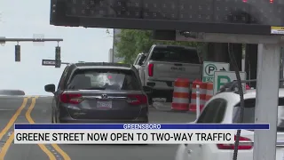 Drivers adjust as part of Greene Street becomes two-way in downtown Greensboro