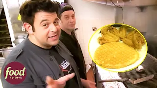 Adam Tries The Famous Atlanta Burger Sandwich | Man V Food with Adam Richman