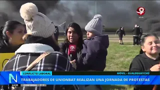 UniónBat workers hold a day of protests in Gualeguaychú