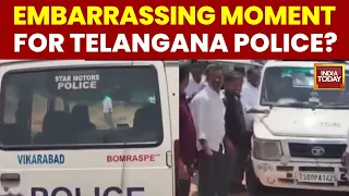 Telangana Police Van Runs Out Of Fuel While Carrying Detained BRS Leader | Viral Video