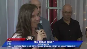 Intendente Uset    Diputada Gómez   Inauguración de la Biblioteca Escolar Fernando Vicente Villarrea