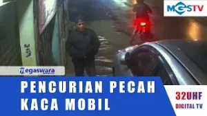 MODUS PENCURIAN PECAH KACA MOBIL DI CILEUNGSI TEREKAM CCTV