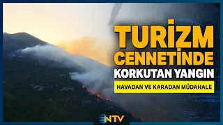 Breaking News: Fire in the Vacation Paradise of Kaş! Flames Spreading Rapidly Due to Strong Winds...